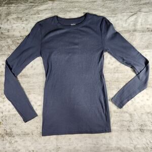 Mossimo 100% Cotton Blue Stretchy Lightweight Long Sleeve Tee Shirt - Size S